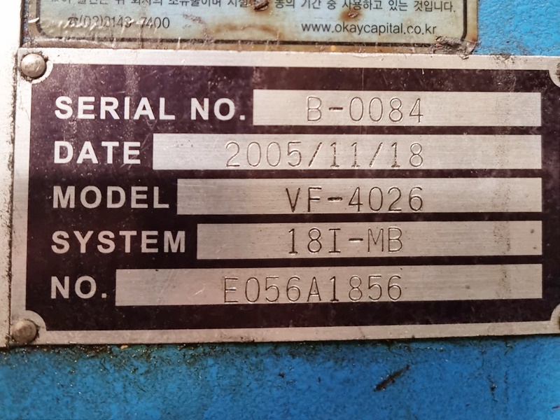 비젼와이드 비젼와이드 26호문형머시닝센터 VF-4026 2005년 �߰���